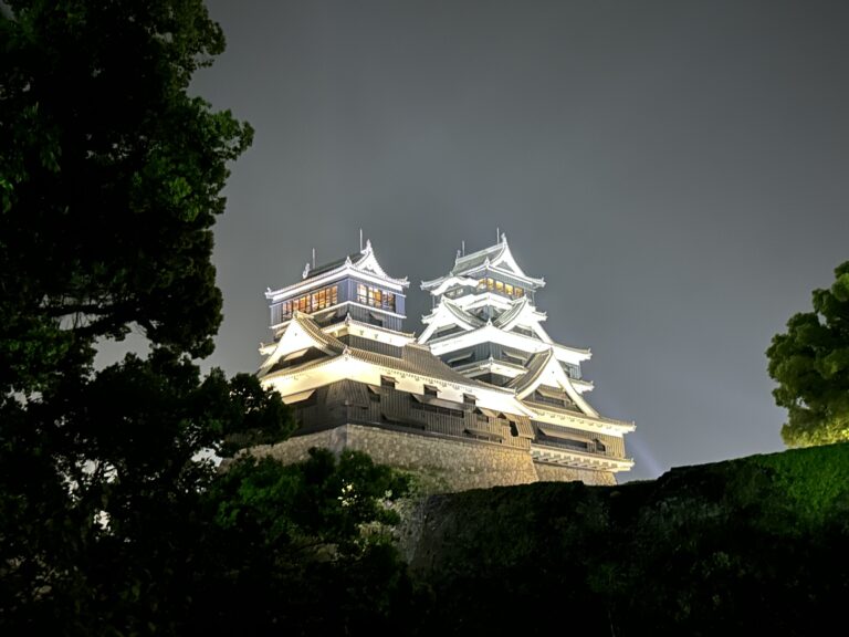 Kumamoto castle on our bike tour in Japan