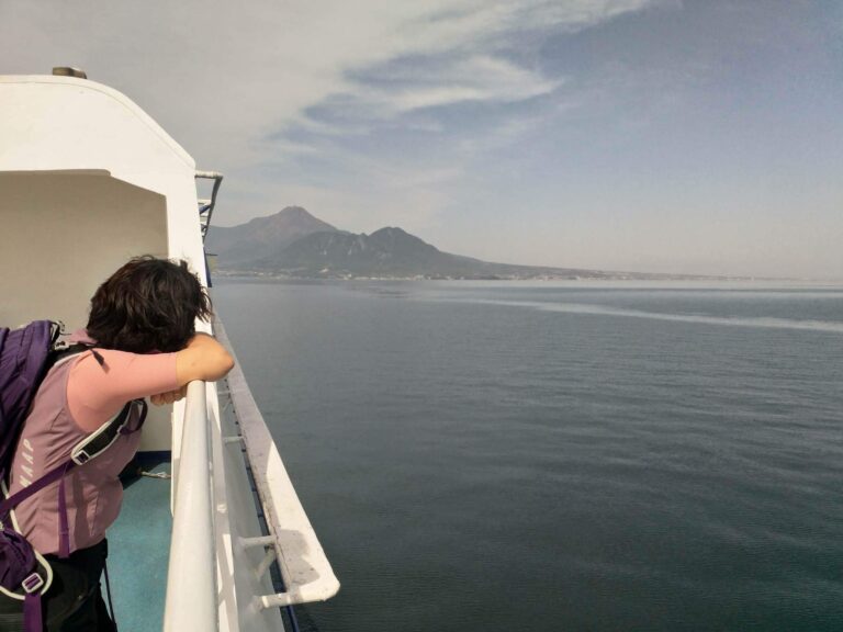 Take a ferry to Nagasaki peninsula on our bike tour in Japan